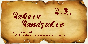 Maksim Mandžukić vizit kartica